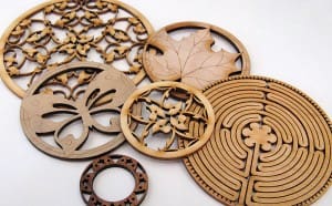 lasercut wood rosettes